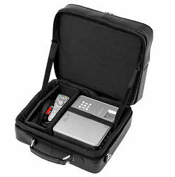 JELCO Executive Leather Case open - showing adjustable interior